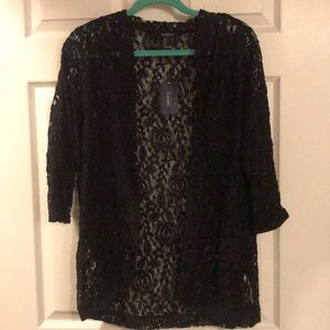 Black lace cardigan